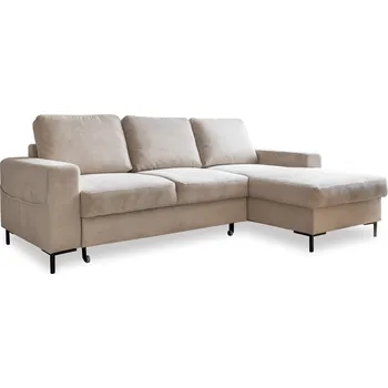 Pohovka Béžová manšestrová rozkládací rohová pohovka (pravý roh) Lofty Lilly – Miuform ID_1681306