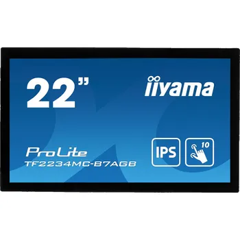 Monitor 22" iiyama TF2234MC-B7AGB: IPS, FullHD, capacitive, 10P, 350cd/m2, VGA, HDMI, DP, IP65, černý