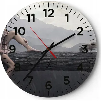 Hodiny Kuchyňské nástěnné hodiny 30x30 Žena Moderní skleněné hodiny do obýváku Tiché