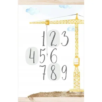 Plakát Plakát Obrázek pro Děti Stavba Jeřáb Čísla 50 x 70 cm