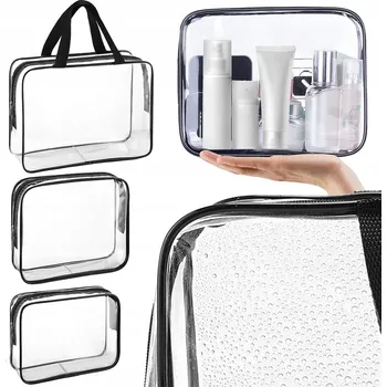 Kosmetická taška Kosmetická taštička Nexeri Průhledné kosmetické taštičky 3v1, bezbarvá