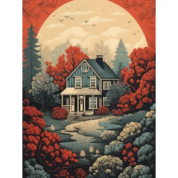 Plakát Plakát Idylla Rustykalna bez rámu 60 x 80 cm