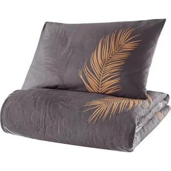 Přehoz na lůžko Šedý přehoz přes postel s povlakem na polštář z ranforce bavlny Mijolnir Olivia, 180 x 225 cm ID_1411607