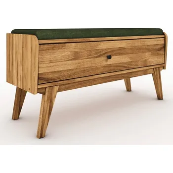 Zahradní lavice Lavice s úložným prostorem z dubového dřeva se zeleným sedákem Retro - The Beds ID_1456296