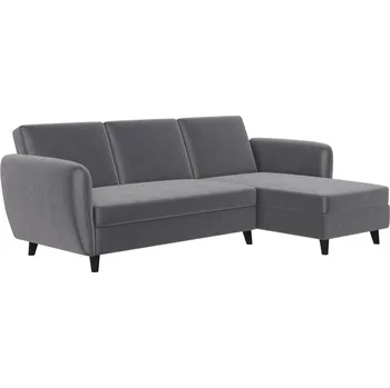 Pohovka Šedá sametová rozkládací rohová pohovka Perry – Støraa ID_1670722