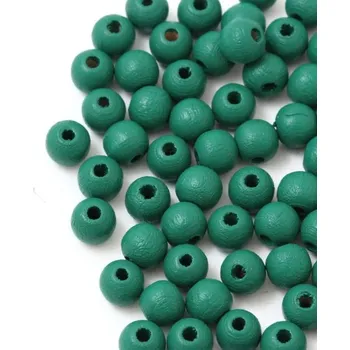 Dětské navlékací korálky EU Korálek dřevěný 6mm zelená 876L