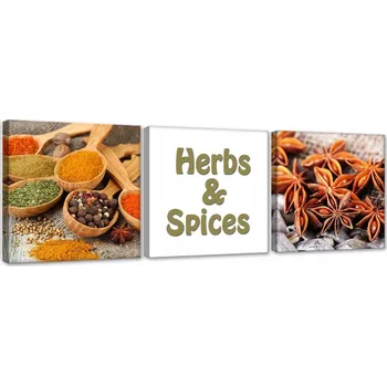 Obraz TROJDÍLNÝ OBRAZ Bylinky a koření 90x30