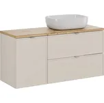 Závěsná skříňka Bella Cashmere s deskou a umyvadlem 120 cm kašmír