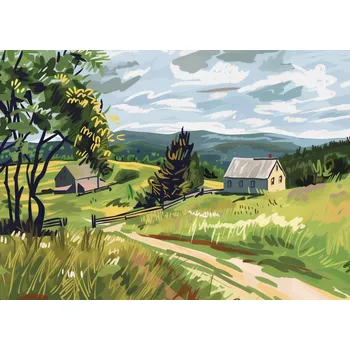 Plakát Plakát Bujná Vesnice bez rámu 70 x 50 cm