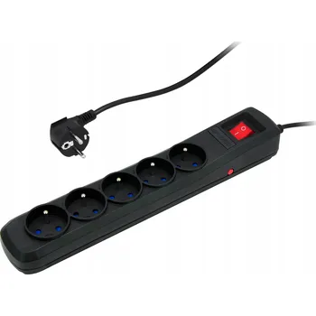 Napájecí kabel Prodlužovací Kabel lišta s přepěťovou ochranou Armac 3 m 5 ks zásuvek černá