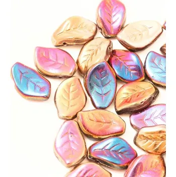 Korálek CZ Korálek mačkaný list 14/9mm crystal Marea