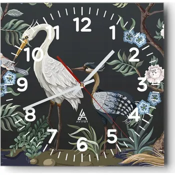 Hodiny Nástěnné hodiny do obýváku 40x40 Zvířata Bezhluczne Skleněné hodiny Tiché