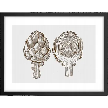 Obraz Obraz plakát v černém rámu do obýváku 40x30 artyčok foto na zeď