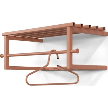 Věšák Kovový nástěnný věšák v lososové barvě s poličkou Marco – Spinder Design ID_1616798