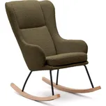 Zelené houpací křeslo z textilie bouclé Maustin – Kave Home ID_1588198