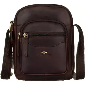 Pánská aktovka Peterson Pánská taška přes rameno kožená PTN M23-OPU Hnědá