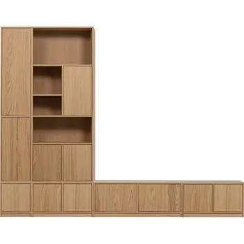 Televizní stolek TV sestava v dekoru dubu v přírodní barvě 304x243 cm Modulair – vtwonen ID_1662036