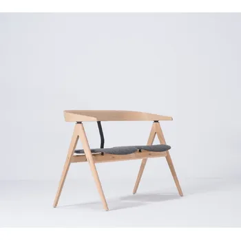 Lavice z dubového dřeva s šedým sedákem Gazzda Ava ID_1269754