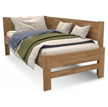 Ložnice Jednolůžková rohová dřevěná postel Emily