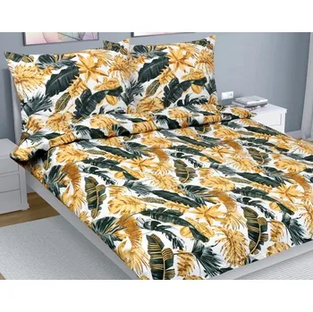 Povlečení Povlečení bavlna na dvoudeku Zlatá,Šedá,Bílá BX1001251 - 240x200, 2ks 70x90 cm (240 cm šířka x 200 cm délka) / 1ks 240x200, 2ks 70x90 cm