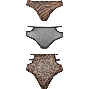 Dámské erotické kalhotky Sada kalhotek UNDERNEATH Zara 3 ks hnědá/černá S/M - s kupónem KUP15 cena 314 Kč + extra diskrétní expedice