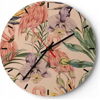 Hodiny Nástěnné hodiny do kuchyně 30x30 Pták Skleněné hodiny do obýváku Loft Tiché