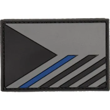 Nášivka 3D nášivka vlajka AČR 75 x 50 mm BLUE LINE - velká, šedá, A.C.M.