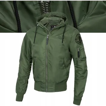 Moto bunda Pitbull pánská bunda bomber s kapucí STARWOOD II velikost 3XL