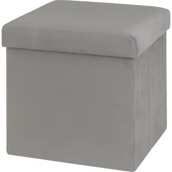 Taburet Světle šedý sametový taburet Estela – Casa Selección ID_1707674