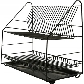 Odkapávač na nádobí Odkapávač na nádobí Dvoupatrový černý 49,5 cm
