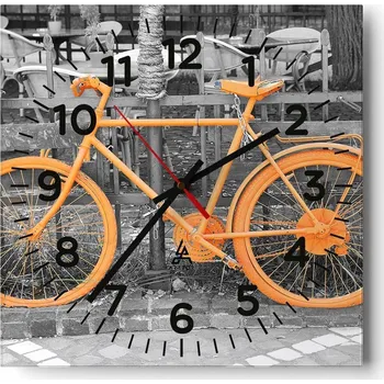 Hodiny Kuchyňské nástěnné hodiny 30x30 Kolo Retro Skleněné hodiny do obýváku Tiché