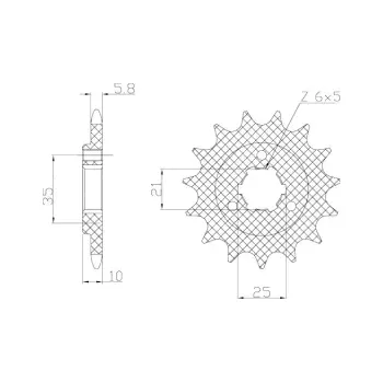 Řetězová sada pro motocykl řetězové kolečko pro sekundární řetězy typu 520, SUNSTAR (13 zubů) M291-3041-13