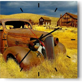 Hodiny Velké nástěnné hodiny 40x40 Krajina Skleněné hodiny Tiché