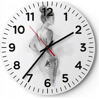 Hodiny Kuchyňské nástěnné hodiny 30x30 Žena Moderní skleněné hodiny do obýváku Tiché