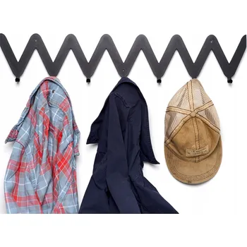 Věšák ZYG ZAG #2 jemný ČERNÝ Věšák na oblečení 68cm