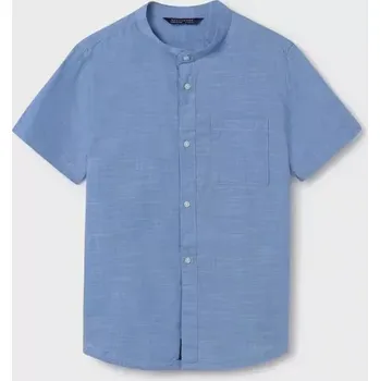 Chlapecká košile Chlapecká košile bez límečku s krátkým rukávem Mayoral 6118-80 světle modrá (6118-80)