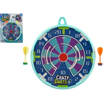 Terč se šipkami lepícími 2ks plast průměr 23cm na kartě