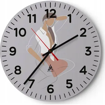 Hodiny Kuchyňské nástěnné hodiny 30x30 Žena Moderní skleněné hodiny do obýváku Tiché