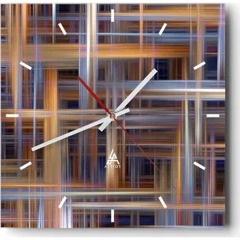 Hodiny Velké nástěnné hodiny 40x40 Abstrakce Skleněné tiché hodiny