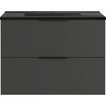 Koupelnový nábytek Černo-antracitová závěsná skříňka s umyvadlem 81x61 cm Crandon – Germania ID_1712166