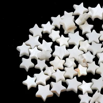 Drahý kámen Perleťová hvězdička 7mm bílá (1ks)