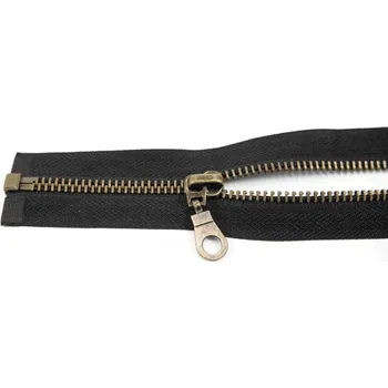 Zip Dělitelný kovový starokovový zip č.5 více barev - délka (30 - 100 cm) 35 cm černá