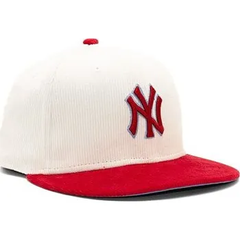 Kšiltovka Kšiltovka New Era 59FIFTY MLB Cord New York Yankees Off White / Red / Copen Blue velikosti fitted caps 7 7/8 (62.5 cm)