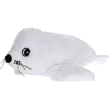 plyšák Ležící plyšový tuleň 45 cm bílý