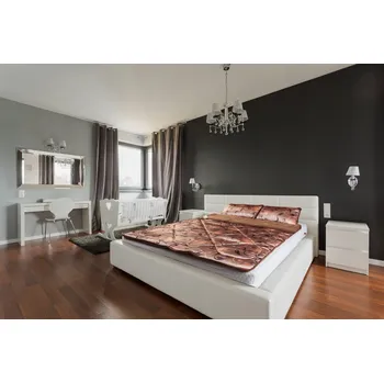 přikrývka Vlněná Přikrývka velbloudí srst 140x200 se saténem + polštář