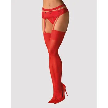 Dámské erotické punčochy Punčochy Obsessive S800 červené L/XL - s kupónem KUP15 cena 201 Kč + extra diskrétní expedice
