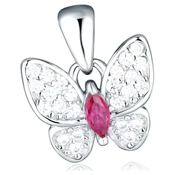 Přívěsek Stříbrný přívěšek motýlek se zirkony STRZ1184F