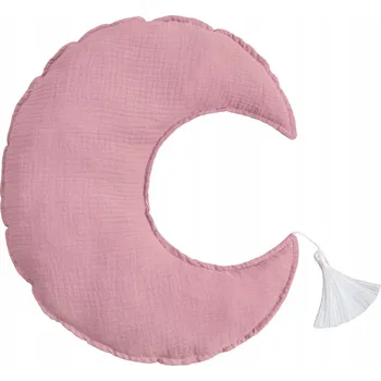 Polštář POLŠTÁŘ měsíc DEKORAČNÍ MUŠELÍN barva pudrově růžová velký + výplň