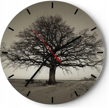 Hodiny Velké nástěnné hodiny 40x40 Krajina Skleněné hodiny Kulatý Tiché