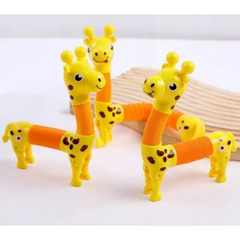 Hračka pro nejmenší Ovly žirafa Pop Tube hračky pro děti smyslové